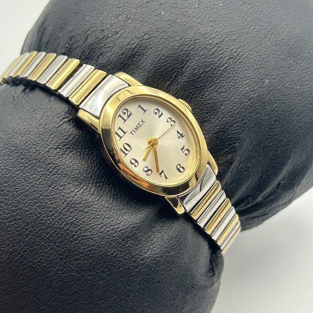 Timex Silver Gold Stainless Steel Women’s Fashion Watch, 18mm - Picture 3 of 8